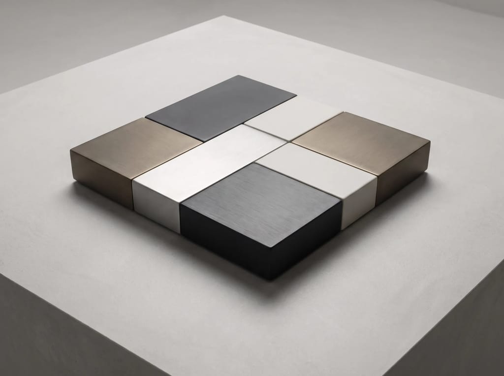 Six geometric panels fitting together into one complete shape, representing the six parts every content brief needs